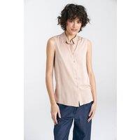 Love Lace Women's Classic Viscose Sleeveless Button-Up Shirt in Beige | Size: 38