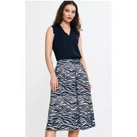 Love Lace Women's Midi Pleated Waist Skirt with Side Pockets in Blue | Size: 40