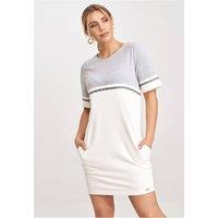 Love Lace Women's Two Tone Cotton Mini Dress With Belt Pockets Style 198486 in Grey | Size: Small
