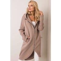 Love Lace Women's Extended Cut Zip Hoodie Sweatshirt Pockets Style 168763 in Taupe | Size: Large/XL