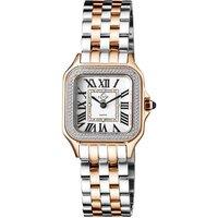GV2 Women's Milan Swiss Quartz 27.5 MM White Dial 316L Stainless Steel Sapphire Crystal Diamond Watch