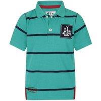 Lazy Jacks Boy's Broad Stripe Polo Shirt in Bright Green | Size: 7-8 Years