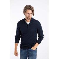 Weird Fish Men's Frederick 1/4 Zip Fine Knit Jumper in Midnight | Size: 3XL