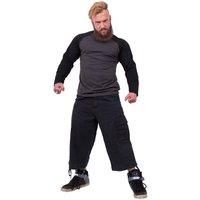 Spiral Direct Men's Vintage Plain Long Cargo Shorts in Black | Size: XL