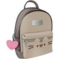 Pusheen Men's Fashion Face Leather Backpack in Brown