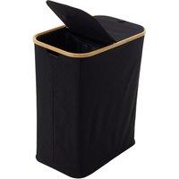 Living and Home 150L 2 Compartments Laundry Basket Laundry Hamper w/ Inner Bags, Lid in Black