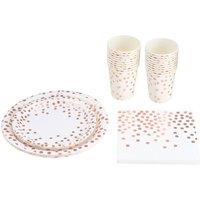 Living and Home 60-Piece Disposable Birthday Party Paper Tableware Set in White