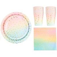 Living and Home 60-Piece Disposable Birthday Party Paper Tableware Set