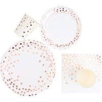 Living and Home 68-Piece Disposable Birthday Party Paper Tableware Set in White
