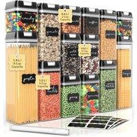 Dyzi Airtight Food Storage Containers Set of 14 Clear Pantry Canisters