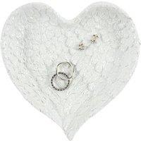 KDMD Glitter Heart Shaped Angel Wing Trinket Dish in Grey