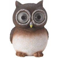 Marco Paul Brown Resin Solar Powered Owl Garden Ornament 12cm