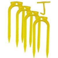 Carta Sport Plastic U-Shaped Football Ground Anchor (Pack of 4) in Yellow