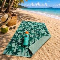 LARANGE Beach Pack Towel, Bag & Sunscreen 30 SPF Holidays Set in Green | Size: 50ml