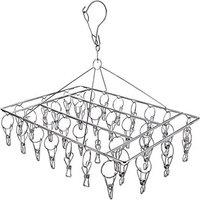 SPETLEK Clip Underwear Sock Hanger Laundry Airer Dryer in Silver