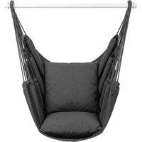 Mountview Hammock Chair Hanging Rope Swing Seat Indoor Outdoor with Cushions in Grey