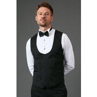 Burton Men's Black Slim Fit Tuxedo Suit Waistcoat | Size: XL
