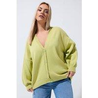 Yours Women's Balloon Sleeve Cardigan in Lime | Size: 10-12
