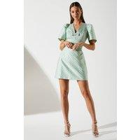 Coast Women's Jacquard Bow Mini Dress in Mint | Size: 18