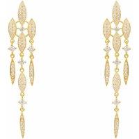 Latelita Women's Valencia Statement Drop Earring White Cz Gold