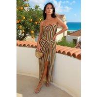 AX Paris Women's Multi ZigZag Crochet Bandeau Hardware Detail Midi Dress | Size: 6