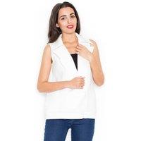 Love Lace Women's Smooth Zipped Vest with Classic Lapels in White | Size: Small