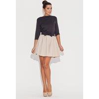 Love Lace Women's Charming Bow Front Flared Mini Skirt Belt in Beige | Size: XL