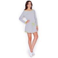 Love Lace Women's Sporty Sweatshirt Knit Mini Dress with Tied Waist in Grey | Size: XL