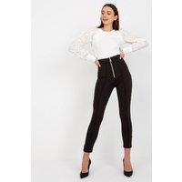 Love Lace Women's Elegant High Waisted Zipper Leggings in Black | Size: XL