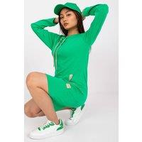 Love Lace Women's Long Sleeve Cotton Day Dress With Pockets Style 164825 in Green | Size: S/M