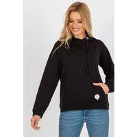 Love Lace Women's Cotton Hooded Sweatshirt with Kangaroo Pocket in Black | Size: Large/XL