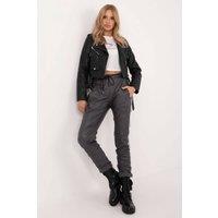 Love Lace Women's High Rise Tapered Pants with Piping in Grey