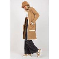 Love Lace Women's Long Sleeve Open Front Cardigan with Pockets in Camel