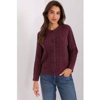 Love Lace Women's Variegated Texture Cardigan with Front Buttons in Plum