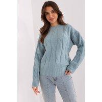 Love Lace Women's Workwear Variegated Acrylic Long Sleeve Sweater in Light Blue