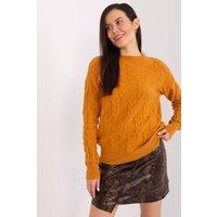 Love Lace Women's Pattern Texture Knit Pullover Sweater in Mustard