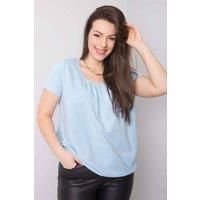 Love Lace Women's Plus Size Short Sleeve Round Neck T-Shirt Style 167926 in Baby Blue | Size: 2XL