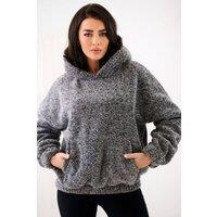 Love Lace Women's Casual Teddy Bear Hooded Sweatshirt in Grey | Size: Medium/Large