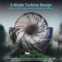 SPETLEK USB Dual Head Rotatable Car Backseat Fan For Kids Pets Cooling Use in Black