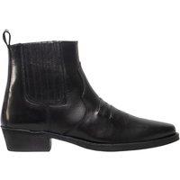 Woodland Men's Distressed Leather Gusset Western Ankle Boots in Black | Size: 9