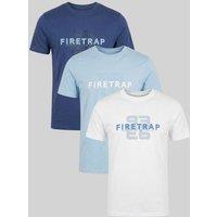 Firetrap Men's 3 Pack Regular Fit Cotton Crew T-Shirts | Size: 2XL