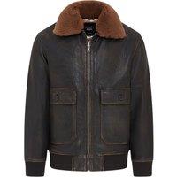 Infinity Leather Men's Leather Bomber Sheepskin Collar G-1 Pilot Jacket - Trick in Brown | Size: 3XL