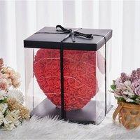 Rose Heart Gift Box with LED Lights for Valentine's Day in Red