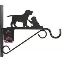 Tom Chambers Hanging Garden Basket Bracket Metal Dogs - 30cm in Black