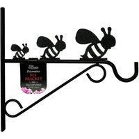 Tom Chambers Hanging Garden Basket Bracket Metal Bees - 30cm in Black