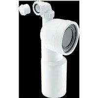 McAlpine WC-CON9V 90 Bend Adjustable Length Rigid WC Connector with 1.25" U in White
