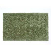 Homescapes Super Absorbent Soft Pattern Thick Bathmat in Green