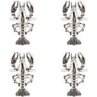 Hestia Set of 4 Lobster Napkin Rings in Silver