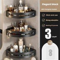 EONLION 3PCS -ORGANISER STORAGE RACK CORNER in Black | Size: 500mm