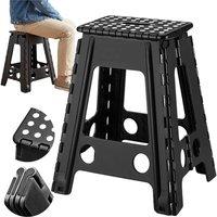 Kelvenix 150KG Load Heavy Duty Folding Step Stool in Black